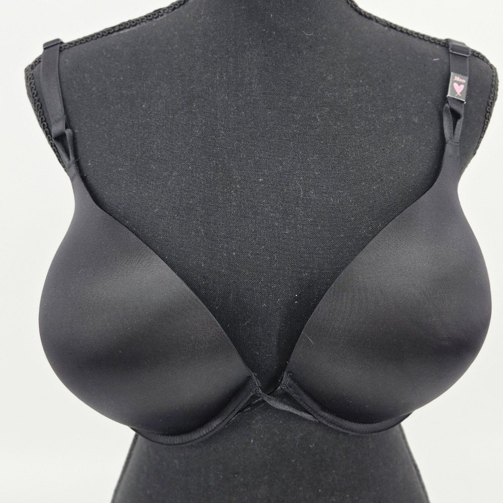 Victoria's Secret Bombshell Push Up Plunge Bra Black Cleavage Glam NWOT 38DD